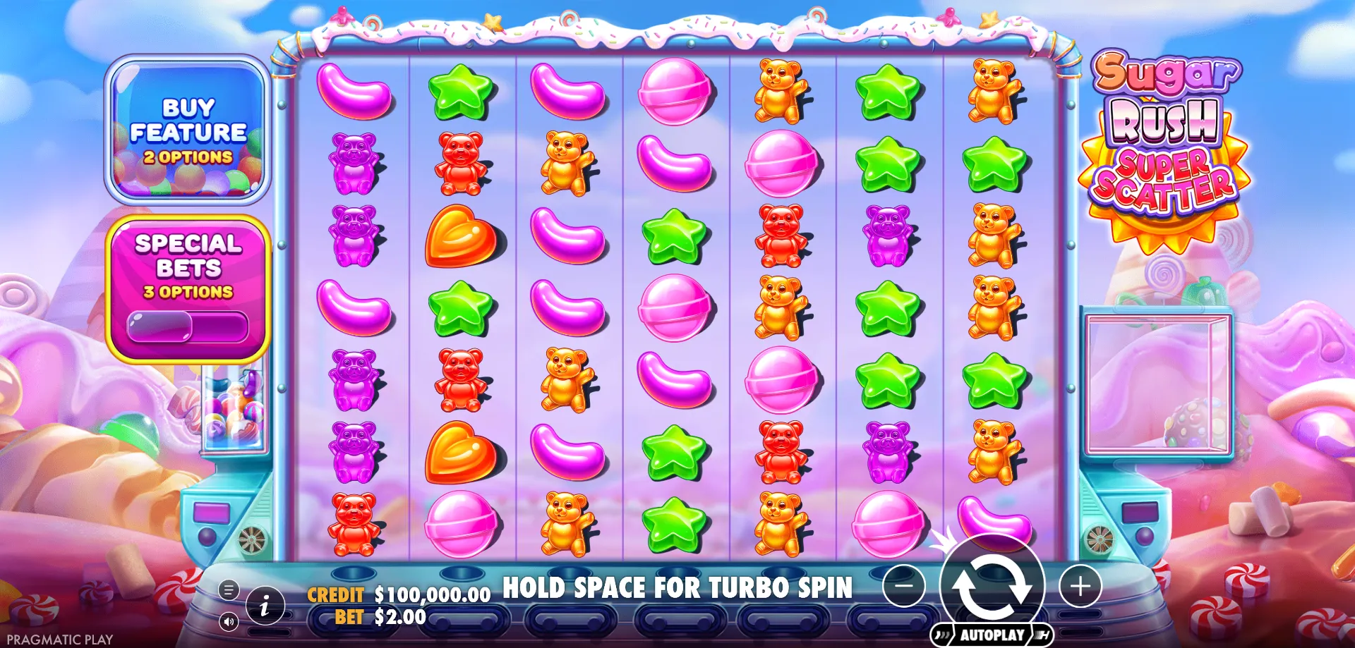 Spil Sugar Rush Super Scatter på Mobil